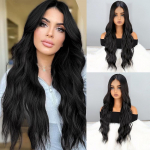 Miss Wig Pikk laineline roosa parukas s&uuml;nteetilisest kiust &uuml;linaturaalne laineline parukas naiste peole igap&auml;evaseks kandmiseks 60cm