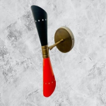 Seinavalgusti 1950. aastate keskpaiga must ja punane messingist Itaalia Diabolo seinalambi valgusti