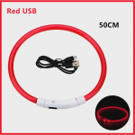 LED koera kaelarihm &ndash; USB-laetav valgustusega kutsikakaelarihm, TPU-st l&otilde;igatud helendav kaelakee v&auml;ikestele ja keskmistele suurtele koertele punane