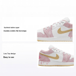 Air Jordan 1 Low GS Maasikaj&auml;&auml;tis Laste tossud Roosa Arctic-Punch Kahvatu-Vanill CW7104-601 40