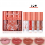 4 t&uuml;kki/1 kast huulepulka Mirror Lip Glaze Summer Jelly Glass huulepulk 4 Pieces/1 Box