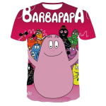 Laste suvine multifilm Barbapapa 3D Prindiga l&uuml;hikeste varrukatega T-s&auml;rgid Tublid t&uuml;drukud vabaaja hingavad T-s&auml;rgid Laste ilusad riided 110