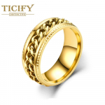 Titaanist terasest p&ouml;&ouml;rlev ketir&otilde;ngas roostevabast terasest paarisr&otilde;ngas 6 sinine/must