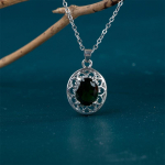 POMOiii armsad naiste kaelakeed punase kuupmeetrilise tsirkooniumoksiidiga lihtsad stiilsed aksessuaarid moekate ripats-kaelakee ehete jaoks 45cm roheline