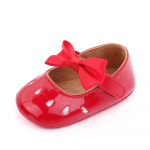Beebit&uuml;drukute printsessi kleidikingad, l&auml;ikivast nahast Bowknot Mary Jane Flats libisemiskindla pehme tallaga 11cm punane