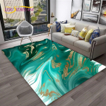 Luksuslik must roheline kuldne marmorist 3D vaibavaip koduseks elutoa diivani uksemati sisekujunduseks, lasteala vaip libisemiskindel p&otilde;randamatt 230x160cm
