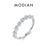 Modian Real 925 Sterling Zilver Eenvoudige Waterdruppel Peer Cz Vinger Ring Prong Instelling Stapelbare Ring Voor Vrouwen Cadeau Fijne Sieraden 5 h&otilde;be