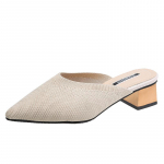 Mueller Shoes Naiste v&auml;lise korea moe otsaga Baotou Flyknit k&otilde;rged kontsad Retro paksu kontsaga &uuml;hekordsed kingad 35 must