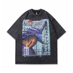 Puuvillane Anime Tr&uuml;kitud Crew Neck Oversize Meeste T-s&auml;rgid Vabaaja l&uuml;hikeste varrukatega topid XXL