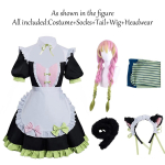 SingXeng Anime Deemonitapja Kanroji Mitsuri Cosplay Kost&uuml;&uuml;m Kassik&otilde;rvadega Neiu Lolita Kleit Kimono Riided Halloweeni &Uuml;likond Kohandatav M-(Full set+wig) white