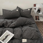 Ins Style voodipesukomplekt Nordic &uuml;he kahekordse lameda linaga tekikott Padjap&uuml;&uuml;r Pehme mikrokiust t&auml;issuuruses voodipesu 1.8m