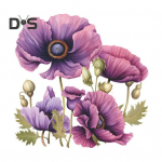 Lilla v&auml;rvi lillega tualettruumi kleebis Eemaldatav isekleepuv veekindel PVC elutoa seinakunst Vannitoa tualettruumi kaane kaunistuskleebis lilla