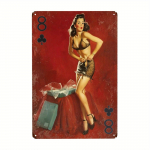 Vintage Poker Black Joker metallist plekksildid Kodukaunistus Pin Up Girl Room Dekoratiivne Club Man Cave jaoks 20x30cm