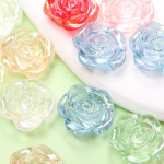 K&auml;sit&ouml;&ouml;na valmistatud mood akr&uuml;&uuml;l DIY ehtetarvikud AB Magic Color 100tk Lilled, lamedap&otilde;hjalised perforeeritud roosihelmed 100Pcs mitmev&auml;rviline