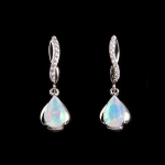 Gorgeous fashion design Natural opal gemstone sterling silver earrings jewelry add a delicate elegance to women's everyday m h&otilde;be