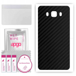 apgo Protective Skin Sticker for the back compatible with Samsung Galaxy J7 (2016), Wrap Film, Foil, Vinyl - Pattern Carbon Black