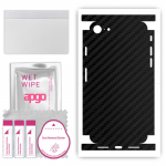 apgo Protective Skin Sticker for the back+sides compatible with Apple iPhone SE 2022, Full Wrap Film, Foil, Vinyl - Pattern Carbon Black