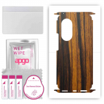 apgo Protective Skin Sticker for the back+sides compatible with Honor 50 Pro, Full Wrap Film, Foil, Vinyl - Pattern Tigerwood