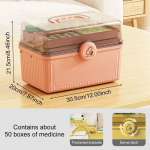 Suure mahutavusega igap&auml;evane ravimikarp ravimite hoiukarp koju mitmekihiline kaasaskantav esmaabikomplekt pere ravimite organiseerija Large elevandiluuvalge