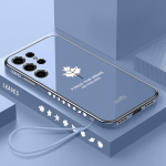 Galvaniseeritud vahtralehega pehme telefoni&uuml;mbris Samsung S23 Ultra S20 S21 S22 S23 Plus S20 FE S21 FE Note 20 Ultra silikoonist objektiivi kaitsekate S10+ valge