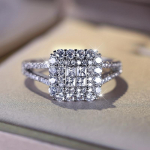 1 tk Princess Square Cubic Zirconia S&otilde;rmus Naiste kihlas&otilde;rmus pruutidele &Otilde;htupeo sisekujundus 7 valge