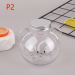 Kawaii kassi veepudelid piima jaoks tee kohvimahl kaasaskantav joogitass Kodune l&auml;bipaistev mahlapressimine joogipudel BPA tasuta