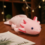 V&auml;rviline suur Axolotli nukk armas Newt Salamandra pl&uuml;&uuml;sis m&auml;nguasi, pehme veealune loom roosa kollane hall sinine, s&uuml;nnip&auml;evakingitus lastele 45cm
