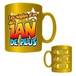 Tasse r&egrave;gles d'or des un an de plus mug anniversaire