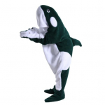 Magamiskott Multikas vaalakujuline pehme flanell telkimine perereisiks ja magamiskott kantav tekk T&auml;iskasvanute laste cosplay Onesie kapuuts XS tumeroheline v&auml;rv