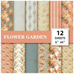 12 tk Materjalipaber Vintage ajakirja paber Elegantne lillemustriline v&auml;ljal&otilde;igete paber isetegemise k&auml;sit&ouml;&ouml;tarvete jaoks H