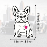 DS07#11x15cm United By Color prantsuse buldogi kleebis prantsusep&auml;rase autokleebisega - l&auml;bipaistev ja kasutatav autos, s&uuml;learvutis, seinal 11x15cm