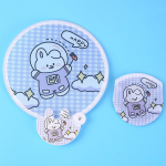Multikas kutsikakassi kokkupandav &uuml;mmargune ventilaator kotiga Kawaii Kid Girl Twist kokkupandav k&auml;eshoitav ventilaator Selfie helkuri seljaosa