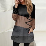 Naiste dressipluver, aktiivne spordir&otilde;ivaste taskutr&uuml;kiga vabaajaline &uuml;mara kaelusega pikkade varrukatega topp, mikroelastne s&uuml;gis-talv XXXL beež