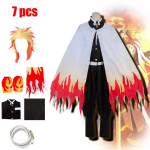 Anime Demon Slayer Kimetsu no Yaiba Rengoku Kyoujurou Cosplay kost&uuml;&uuml;m Kimono Vormi Halloweeni j&otilde;ulupeo riided M