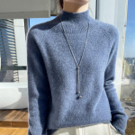 Naiste ka&scaron;miirist sviiter paksendatud Qinghe ka&scaron;miir 30% ka&scaron;miir 70% vill naiste s&uuml;gistalvine ka&scaron;miirpulover pehme ja soe XXL catalina sinine v&auml;rv