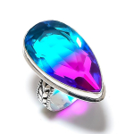 Tourmaline Gemstone Handmade 925 Sterling Silver Gift Jewelry Ring Size 10 b8q75