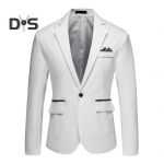 S&uuml;gisene meeste Slim Fit &uuml;likond, mantel rev&auml;&auml;riga pikkade varrukatega taskud, &uuml;he nupuga &auml;ripulmapeo bleiser, must valge tikkusega &uuml;likonna jope 3XL punane