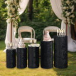 5 t&uuml;kki silindriline magustoit pjedestaali katted sokli alus veniv elegantne Black