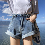 Suvised uued Vintage Plus Size teksap&uuml;ksid naistele Teksad Lahtised k&otilde;rge v&ouml;&ouml;kohaga laia s&auml;&auml;rega l&uuml;hikesed p&uuml;ksid Naine Elegantsed Taskud Solid vabaaja l&uuml;hikesed p&uuml;ksid 24714 S hall v&auml;rv