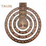 Puidust p&ouml;&ouml;rlev &uuml;mmargune p&uuml;sikalender Kuu puu p&auml;ikese &uuml;mmargune sihverplaat P&uuml;sikalender Seinale riputatav kalender lauaseina kaunistamiseks A