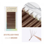 ANNAFRIS Pruunid W-kujulised ripsmepikendused 3D 4D 5D W ripsme &otilde;itsemine automaatne &otilde;itsemine eelvalmistatud lehvikud, loomulikud pehmed individuaalsed ripsmed 5D W 0.07mm C 8-15mm MIX