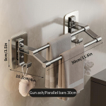 Isekleepuv kahekorruseline r&auml;tikuhoidja vannitoa r&auml;tikuriiul r&auml;tikupuu k&ouml;&ouml;gi hoiuriiul vannitoa organiseerija tarvikud konksuga 30cm