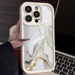 iPhone 16 15 14 Pro Max 13 Pro 12 Mini 11 XR XS jaoks p&otilde;rutuskindel marmormustriga matt TPU pehme kate iPhone 16 Pro valge