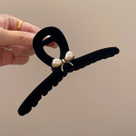 Sametine kivis&uuml;da, must juuksek&uuml;&uuml;s k&otilde;rge hobusesaba suur juukseklamber Korea lihtne kinnitusklamber Naiste elegantsed peakatted ehted 13cm