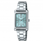 Casio Standardne analoog roostevabast terasest Aqua Blue numbrilauaga kvartsist LTP-1234DD-2A naiste k&auml;ekell vesi sinine v&auml;rv