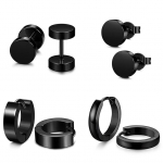 4 Pairs Mood, mustad &uuml;mmargused hantlitega k&otilde;rvaklambrikomplektid None must