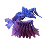 3D-prinditud Phoenix kujukeste liigutatavad liigendid V&auml;rviline linnukuju liigendatud loomamudel Fidget m&auml;nguasi kodukontori t&ouml;&ouml;laua kaunistus lilla