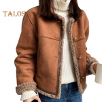 Naiste talvejope paks pl&uuml;&uuml;s l&uuml;hike &uuml;mmargune kaelus Puhasv&auml;rviline &uuml;herealine avar Hoida soojas Igap&auml;evane koolis&otilde;idujope S kohv