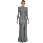 Naiste &otilde;htukleit Plisseeritud s&otilde;lmedekoratsiooniga Slim Fit &Uuml;markaelusega selja t&otilde;mblukk S hall