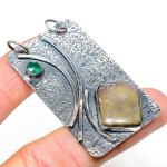 Natural Purpurite, Diopside Gemstone 925 Sterling Silver Pendant 2.36 u8b51